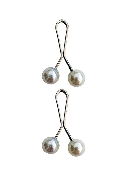 CT STONES 2 Pieces Hijab Scarf and Shawl Clip Pearl White