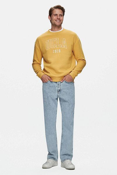 UCLA Benito Light Blue Denim Embroidered Baggy Fit Men's Trousers