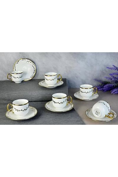 Şener 6-Piece Hürrem Gilded Coffee Cup