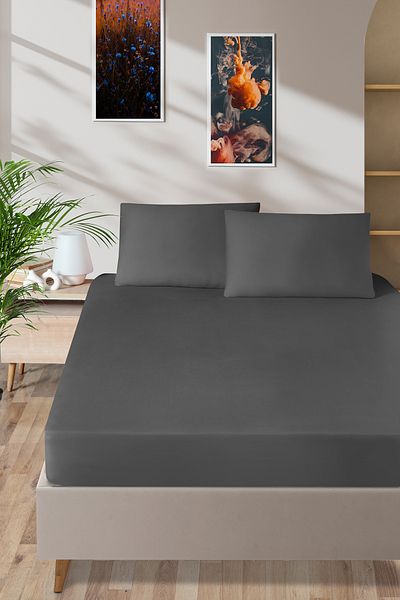 Pierre Cardin ملاءة سرير مطاطية من الساتان القطني 120x200
