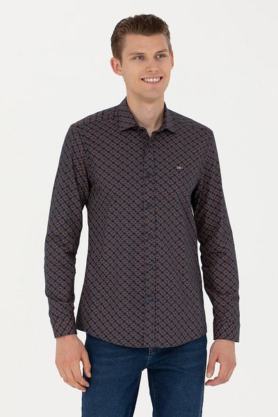 U.S. Polo Assn. Мъжка тъмносиня риза с дълъг ръкав 50272715-VR033