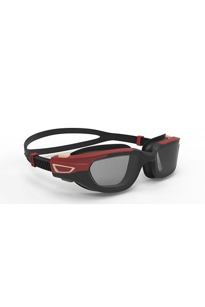 Decathlon Nabaiji Swimming Goggles - Large Size - Black/Red - Smoked Glasses - Spirit