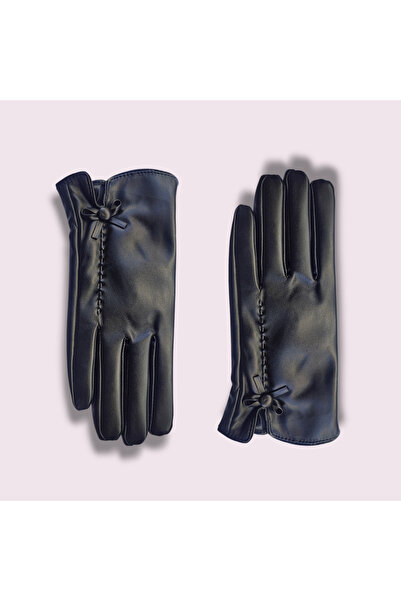 Özyıldırım Çarşı Pazar Γυναικεία Μαύρα Δερμάτινα Γάντια