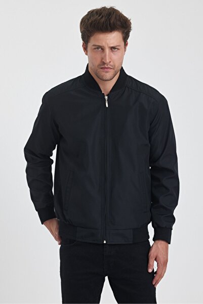 TREND KOMBİN Men's Black Seasonal Coat