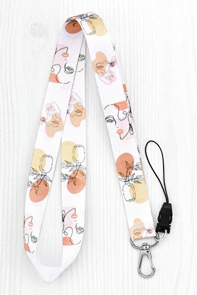 Apptakı Kadın Desenli Yaka Kartı Boyun Askı İpi Telefon Askı İpi - ASK0129