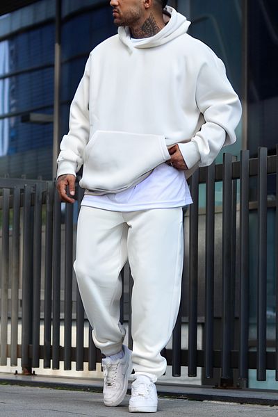 ruNadeS Ανδρικό Σετ Φούτερ με Τσέπη Καγκουρό Soft Oversize - Home Wear