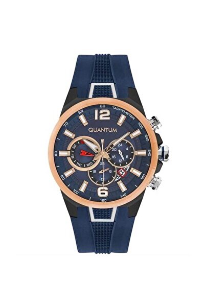 Quantum PWG924.899 Quartz Silikon Lacivert 46 mm Erkek Kol Saati