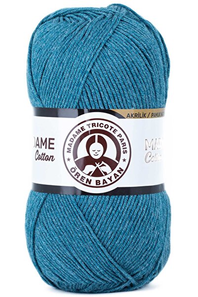 Ören Bayan قطعة واحدة من صوف سيدتي القطني المحبوك يدويًا 100 جرام 050 أزرق بت...