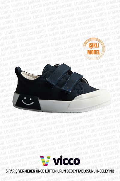 Vicco Luffy Model Lighted Baby Boy and Child Navy Blue Sports Shoes