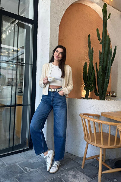 Açelya Okcu Жіночі джинси з високою талією, кроєм баггі та балонними штанинами