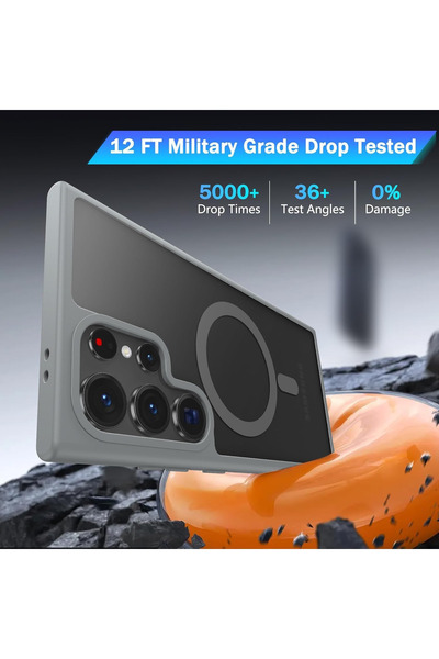 Fibaks Samsung Galaxy S24 Ultra Kılıf Kamera Çıkıntılı Magsafe Destekli Renkli Hassas Butonlu Kapak