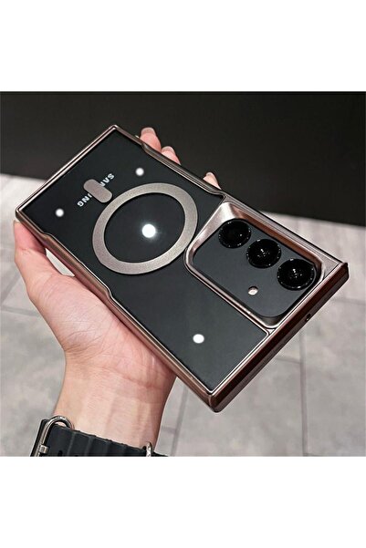 Fibaks Samsung Galaxy S24 / S25 Kılıf Prizma Kamera Çıkıntılı Magsafe Şarj Destekli Mat Renkli Şeffaf Kapak