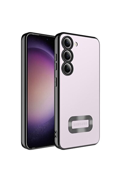 Fibaks Samsung Galaxy S23 Plus Kılıf Kamera Lens Korumalı Şeffaf Renkli Logo Gösteren Parlak Omega Kapak