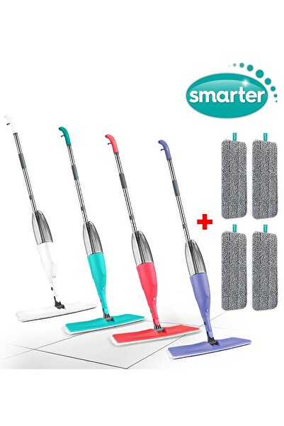 SMARTER Shıny Sprey Mop 4 Lü 4 Yedek Mop Paspas Temizlik Seti