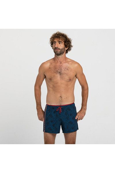 Decathlon Ανδρικό κοντό σορτς Nabaiji 16 ιντσών με μαύρο σχέδιο 100% Courten