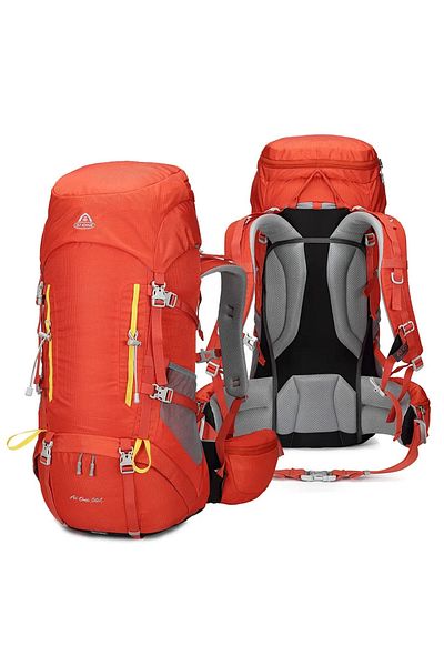 Go Veform 50 Liter Orange Outdoor Camping and Hiking Backpack - 8197