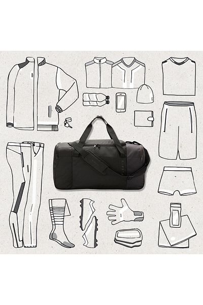 Decathlon Kipsta Sports Bag - 55 L - Black - Essential