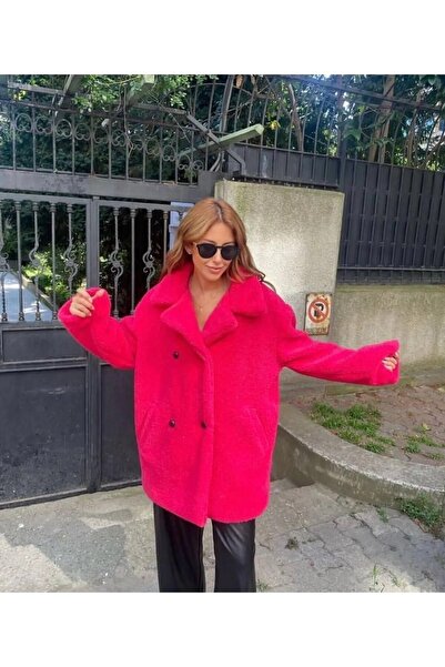 mangis Dört Düğme Peluş Mont Astarsız