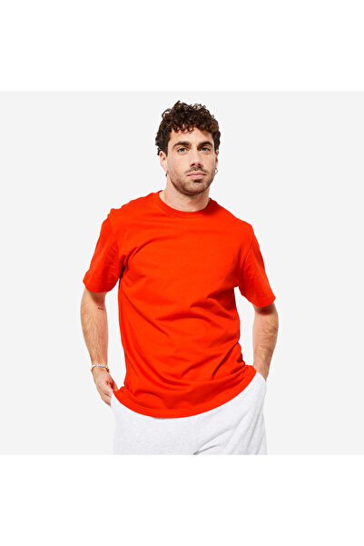 Decathlon Domyos Erkek Kırmızı Baskılı Spor Tişörtü 500 Essentials - Fitness ...