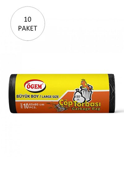 ADEKD Large Size Garbage Bag 65 X 80 cm 10 Rolls X 10 Pack = 100 Pieces (Black)