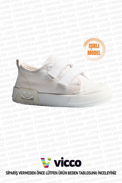 Vicco Luffy Model Lighted Unisex Baby and Kids White Sneakers