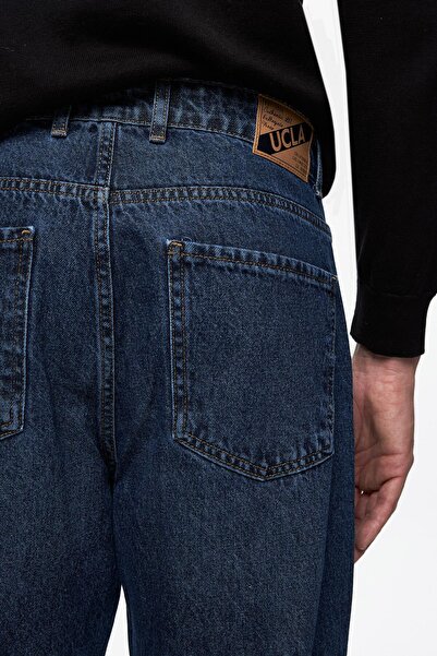 UCLA BENITO Mavi Denim Nakışlı Baggy Fit Erkek Pantolon