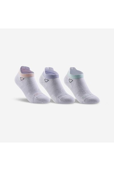 Decathlon Artengo Kids Tennis Socks - Short Socks - 3 Pairs - White / Heart Logo - Rs160