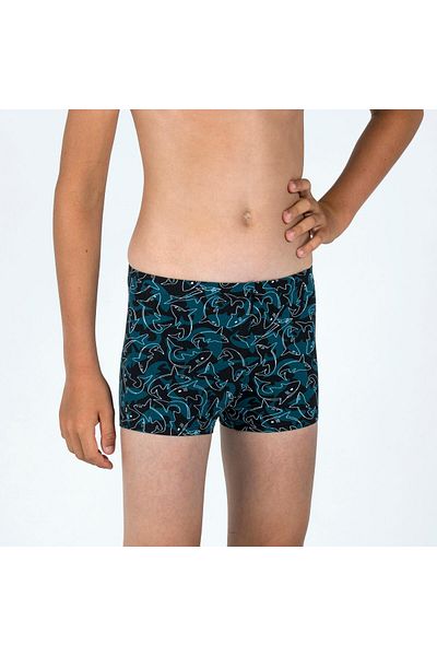 Decathlon Children's Boxer - Black/Blue - Shark Pattern - 500 Fıtır
