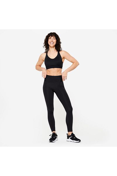 Decathlon Women's Black Recovery Sports Tights 500 - Fitness Cardio