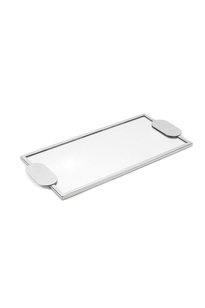 Mikasa Moor Silver Metal Rectangular Mirrored Tray 44X20X2Cm