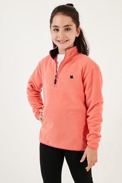 Lela Soft Textured Zippered Stand Collar Winter Fleece Unisex Children's Fleece 5905002