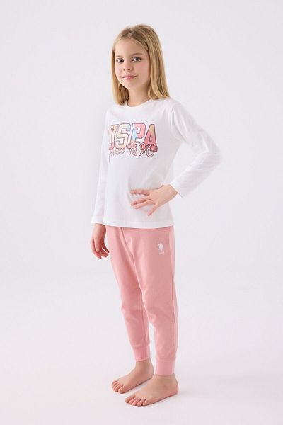 U.S. Polo Assn. Us Polo Assn. Girl's Long Sleeve Pajama Set