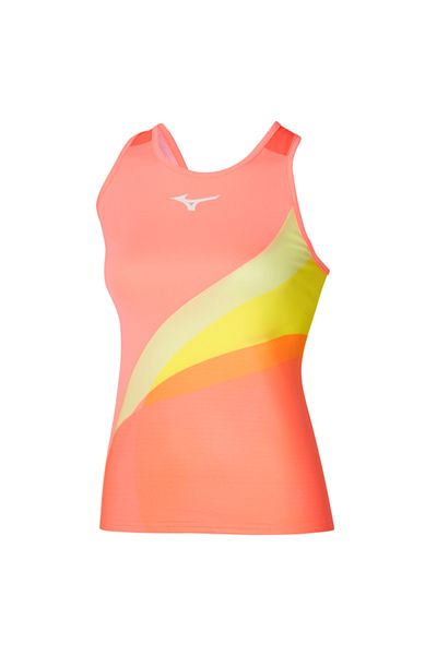 MIZUNO Έκδοση εμπριμέ γυναικείο αμάνικο μπλουζάκι πορτοκαλί