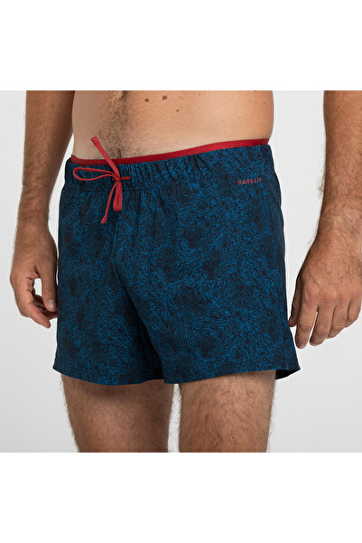 Decathlon Ανδρικό σορτς Nabaiji κοντό 16 ιντσών για πισίνα - Μαύρο - Μοτίβο - 100 COURT