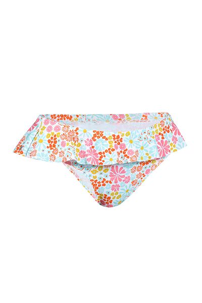 Decathlon White and Patterned Nabaiji Children's Bikini Bottoms - Regular Cut