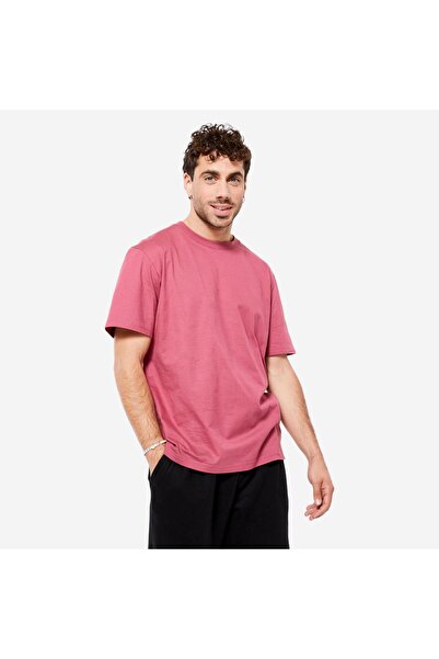 Decathlon Domyos Erkek Pembe Fitness Tişörtü - Essentials 500