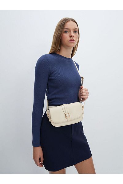 LC Waikiki ACCESORII LCW Geantă de umăr pentru femei cu aspect piele ecru