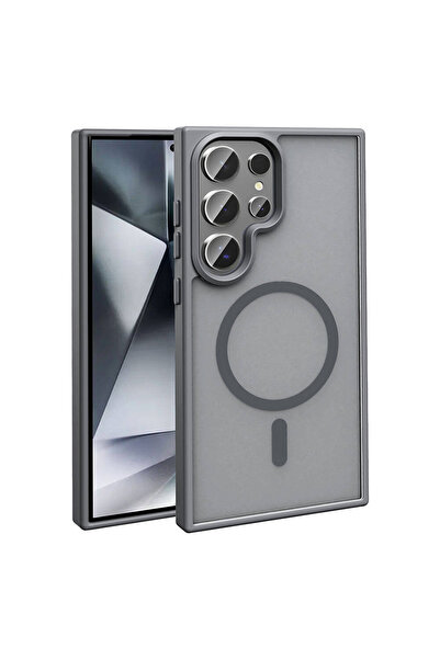 Fibaks Samsung Galaxy S23 Ultra Kılıf Kamera Çıkıntılı Magsafe Şarj Destekli Hassas Tuşlu Yumuşak Mat Kapak