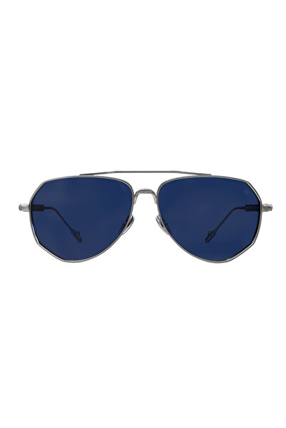PHILIPPE V N27 Silver Navy Blue Polarized Unisex Sunglasses