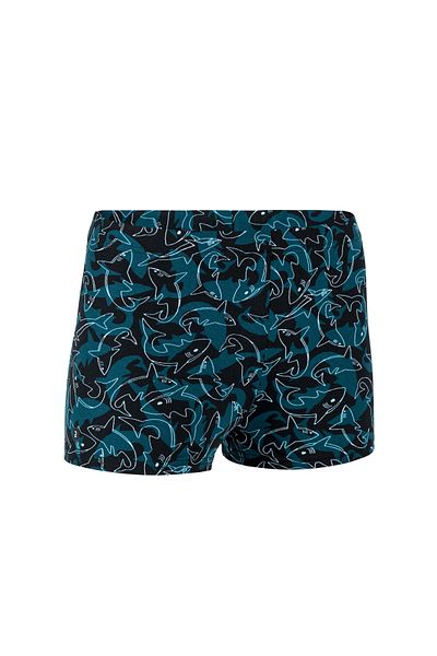 Decathlon Children's Boxer - Black/Blue - Shark Pattern - 500 Fıtır