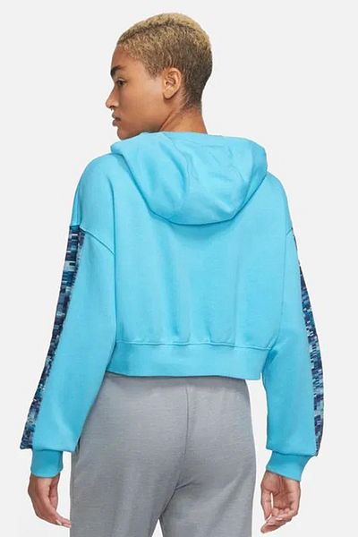 Nike Hanorac albastru pentru femei - Dri Fit, French Terry, Loose Fit, French Terry, Crop