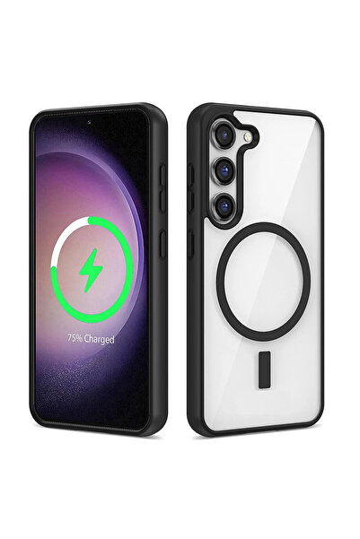 Fibaks Samsung Galaxy S23 FE Kamera Çıkıntılı Magsafe Wireless Şarj Destekli Renkli Silikon Kapak (Uyumlu)