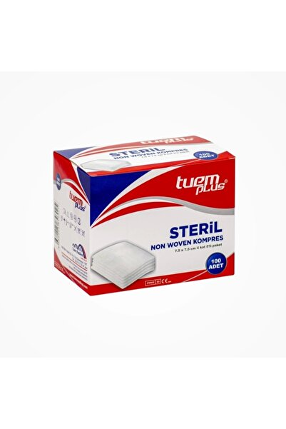TUEM PLUS Tuemplus Nonwoven Steril Kompres 7,5x7,5 4 Kat 100lü Kutu