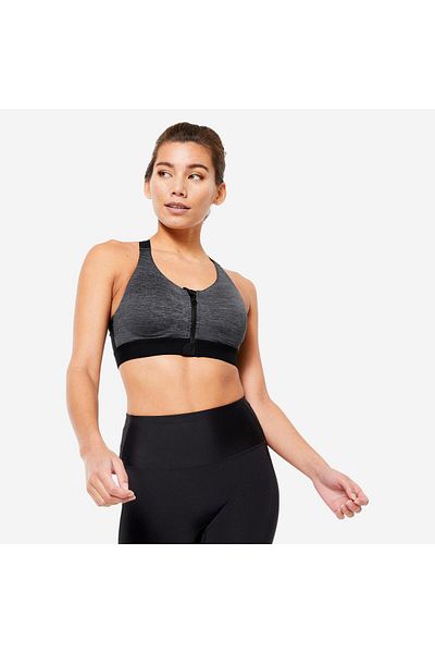 Decathlon حمالة صدر رياضية بسحاب من Domyos - دعم عالي