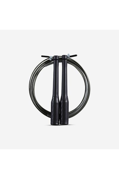 Decathlon Adjustable Steel Jump Rope - Black