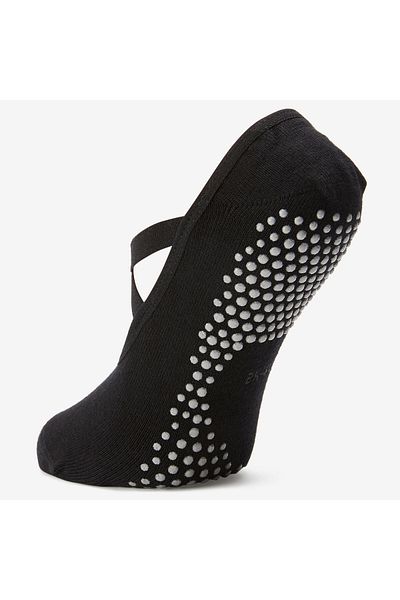 Decathlon Domyos Women's Black Non-Slip Cotton Sports Socks 500 - Fitness Light Training