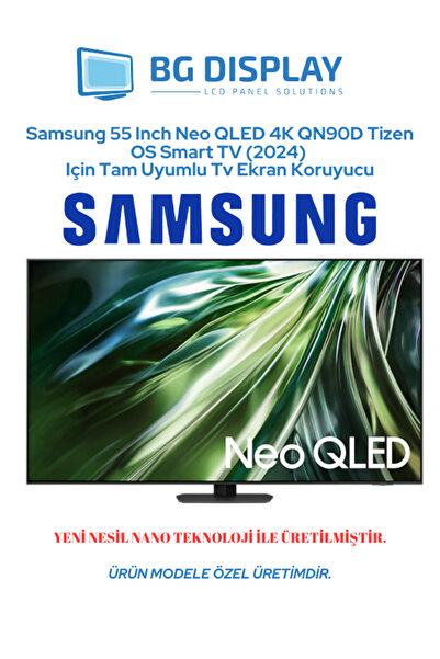 BG Display SAMSUNG 55 Inch Neo QLED 4K QN90D Tizen OS Smart TV (2024) Için Uy...