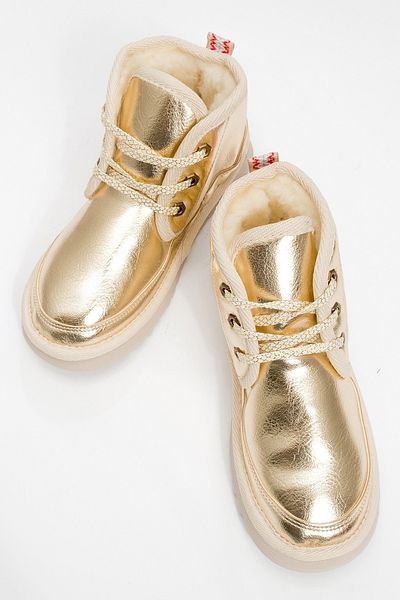 LuviShoes Γυναικείες αθλητικές μπότες MINGO Gold Lace-Up