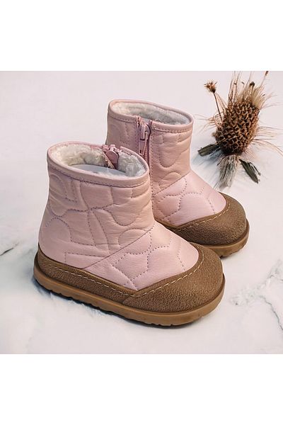 HAPPY WALK Genuine Leather Fur Winter Children's Boots