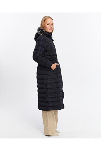 KMKkombin Γυναικεία νέα σεζόν Long Wedge με ζώνη φουσκωτό αθλητικό παλτό